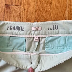 J Crew Frankie cropped pant in mint green, size 10